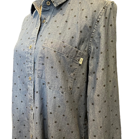 Vans So Rowdy Woven Indigo Dot Denim Button Down Shirt - Picture 5 of 9